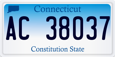 CT license plate AC38037