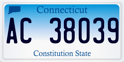 CT license plate AC38039