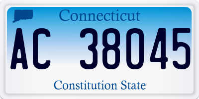 CT license plate AC38045