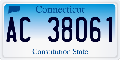 CT license plate AC38061