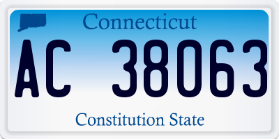 CT license plate AC38063