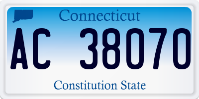 CT license plate AC38070