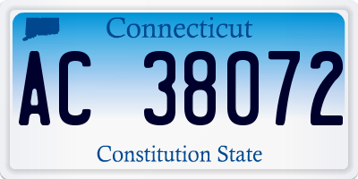 CT license plate AC38072