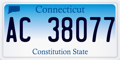 CT license plate AC38077