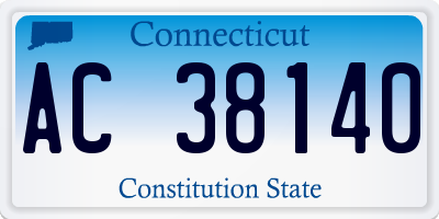 CT license plate AC38140