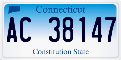 CT license plate AC38147