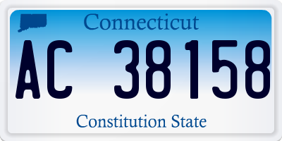 CT license plate AC38158