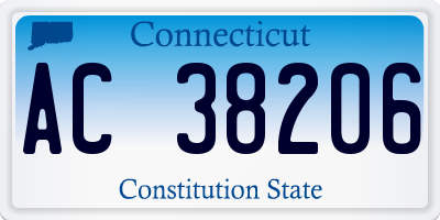 CT license plate AC38206