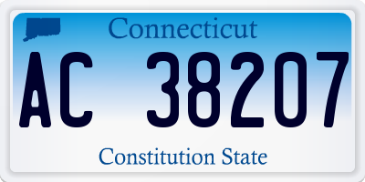 CT license plate AC38207