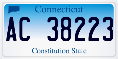 CT license plate AC38223