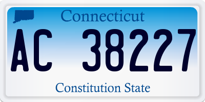 CT license plate AC38227