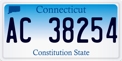 CT license plate AC38254