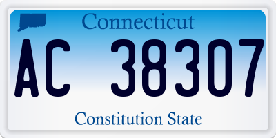 CT license plate AC38307