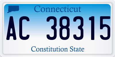 CT license plate AC38315