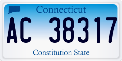 CT license plate AC38317