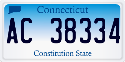 CT license plate AC38334