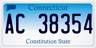 CT license plate AC38354