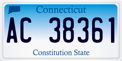 CT license plate AC38361