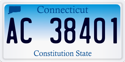 CT license plate AC38401