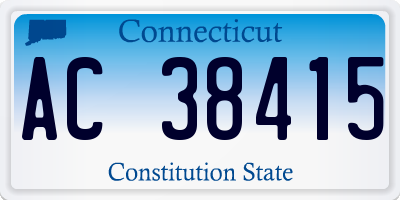 CT license plate AC38415