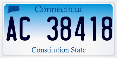 CT license plate AC38418