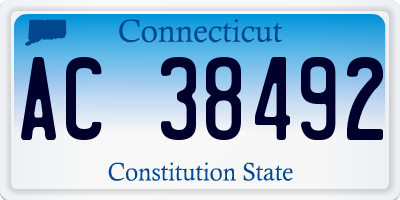 CT license plate AC38492