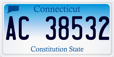 CT license plate AC38532