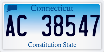 CT license plate AC38547