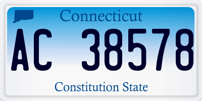 CT license plate AC38578