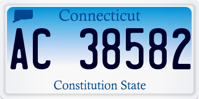 CT license plate AC38582