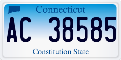 CT license plate AC38585
