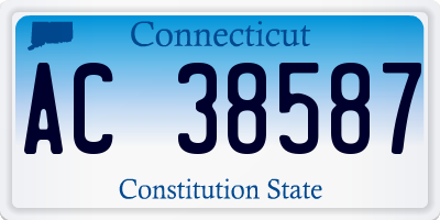 CT license plate AC38587