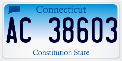 CT license plate AC38603