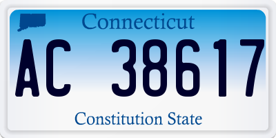 CT license plate AC38617