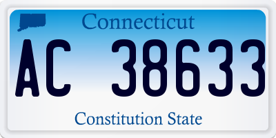 CT license plate AC38633