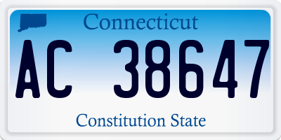 CT license plate AC38647