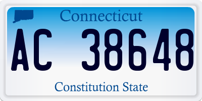 CT license plate AC38648