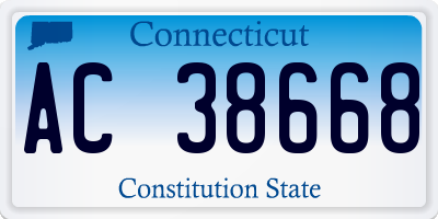 CT license plate AC38668