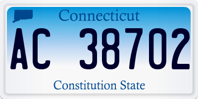 CT license plate AC38702