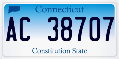 CT license plate AC38707