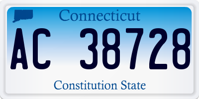 CT license plate AC38728