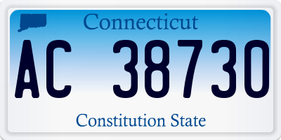 CT license plate AC38730