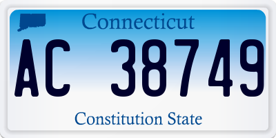 CT license plate AC38749