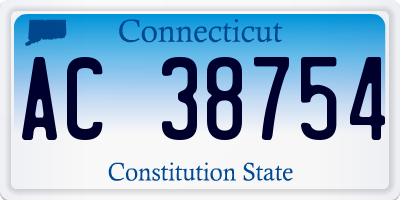 CT license plate AC38754