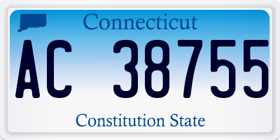 CT license plate AC38755