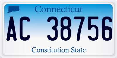 CT license plate AC38756