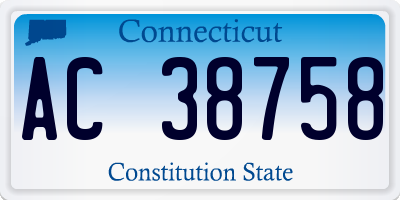 CT license plate AC38758