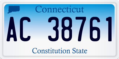 CT license plate AC38761