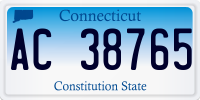 CT license plate AC38765