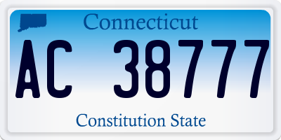 CT license plate AC38777